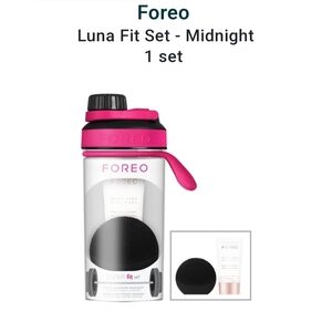 FOREO Luna Fit Set Black and Pink Skincare Tool  Water Bottle NEW IN BOX